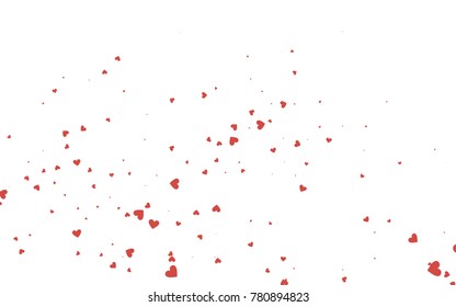 Light red vector abstract small hearts on white background. Template for valentine day with sweet, romantic concept. Amazing pattern for your design, banner, leaflet.