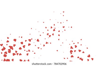 Light red vector abstract small hearts on white background. Template for valentine day with sweet, romantic concept. Amazing pattern for your design, banner, leaflet.
