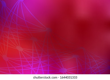 Light Red vector backdrop with artificial intelligence data. Abstract illustration with links and dots of AI. Smart design for promotion of bid data.