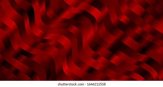 Light Red vector backdrop with bent lines. Colorful illustration in circular style with lines. Smart design for your promotions.