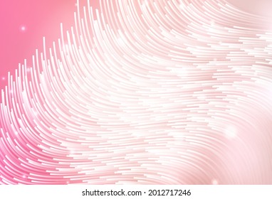 Light Red vector backdrop with curved lines. Glitter abstract illustration with wry lines. Pattern for your business design.