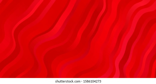 Light Red vector backdrop with curves. Gradient illustration in simple style with bows. Pattern for websites, landing pages.