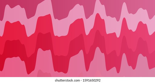 Light Red vector backdrop with curves. Colorful abstract illustration with gradient curves. Template for cellphones.