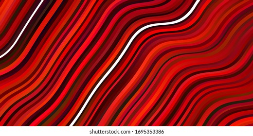 Light Red vector backdrop with curves. Abstract illustration with bandy gradient lines. Pattern for commercials, ads.