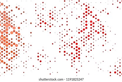 Light Red vector backdrop with dots, spots. Illustration with set of shining colorful abstract circles. Pattern for ads, booklets.
