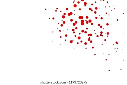 Light Red vector backdrop with dots, spots. Blurred decorative design in abstract style with bubbles. Pattern for ads, booklets.