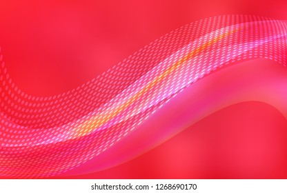 Light Red vector backdrop with dots and lines. Abstract illustration with colorful discs and triangles. New template for your brand book.