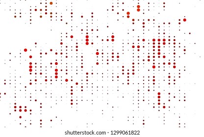 Light Red vector backdrop with dots. Glitter abstract illustration with blurred drops of rain. Design for posters, banners.