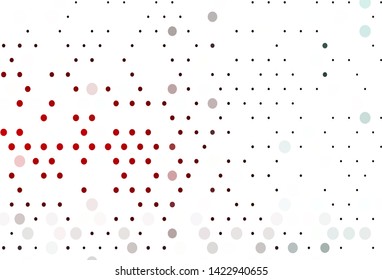 Light Red vector backdrop with dots. Beautiful colored illustration with blurred circles in nature style. Completely new template for your brand book.