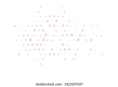 Light Red vector backdrop with dots, spots, cubes. Illustration with set of shining colorful abstract circles, cubes. Template for your brand book.