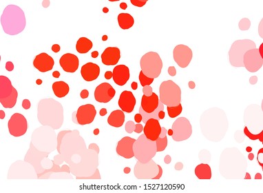 Light Red vector backdrop with dots. Modern abstract illustration with colorful water drops. Design for poster, banner of websites.