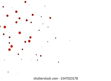 Light Red vector backdrop with dots. Modern abstract illustration with colorful water drops. Template for your brand book.