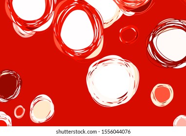 Light Red vector backdrop with dots. Glitter abstract illustration with blurred drops of rain. Pattern for futuristic ad, booklets.
