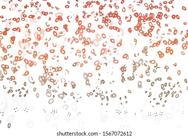 Light Red vector backdrop with dots. Illustration with set of shining colorful abstract circles. Template for your brand book.