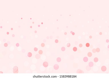 Light Red vector backdrop with dots. Glitter abstract illustration with blurred drops of rain. Pattern for textures of wallpapers.