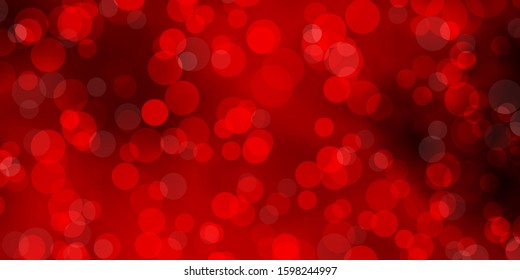 Light Red vector backdrop with dots. Abstract decorative design in gradient style with bubbles. Pattern for business ads.