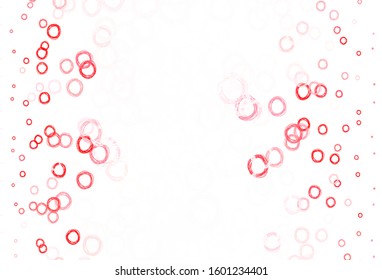 Light Red vector backdrop with dots. Abstract illustration with colored bubbles in nature style. Pattern for ads, leaflets.