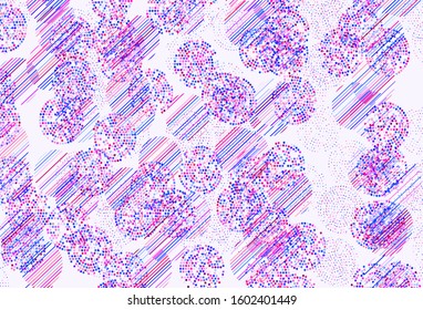 Light Red vector backdrop with dots. Modern abstract illustration with colorful water drops. Pattern for futuristic ad, booklets.