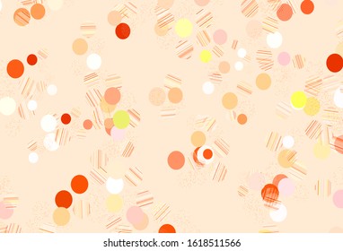 Light Red vector backdrop with dots. Glitter abstract illustration with blurred drops of rain. New template for your brand book.
