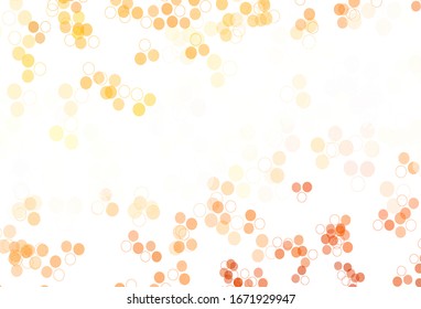 Light Red vector backdrop with dots. Illustration with set of shining colorful abstract circles. Design for poster, banner of websites.