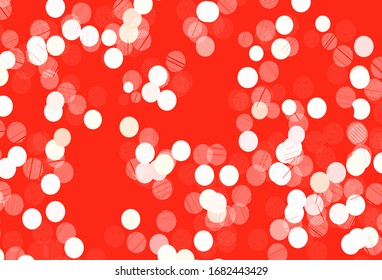 Light Red vector backdrop with dots. Blurred bubbles on abstract background with colorful gradient. Design for poster, banner of websites.