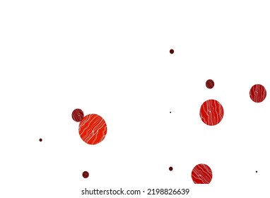 Light red vector backdrop with dots. Beautiful colored illustration with blurred circles in nature style. Design for business adverts.
