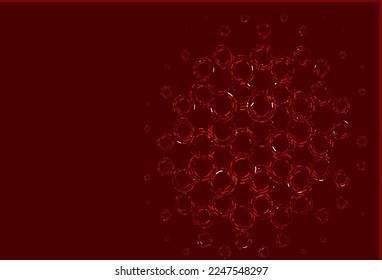 Light red vector backdrop with dots. Modern abstract illustration with colorful water drops. Pattern of water, rain drops.