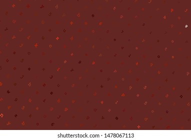 Light Red vector backdrop with english symbols. Blurred design in simple style with signs of alphabet. Pattern for school, grammar websites.