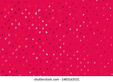 Light Red vector backdrop with english symbols. Shining illustration with ABC symbols on abstract template. Pattern for school, grammar websites.
