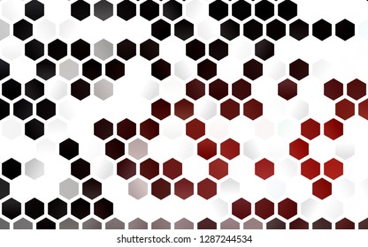 Light Red vector backdrop with hexagons. Design in abstract style with hexagons. Pattern for ads, leaflets.