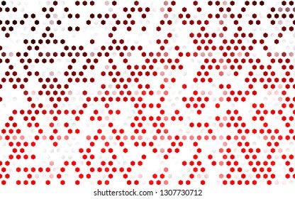 Light Red vector backdrop with hexagons. Illustration of colored hexagons on white surface. Pattern can for your ad, booklets.
