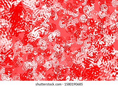 Light Red vector backdrop with memphis shapes. Decorative design in abstract style with random forms. Modern design for your business card.