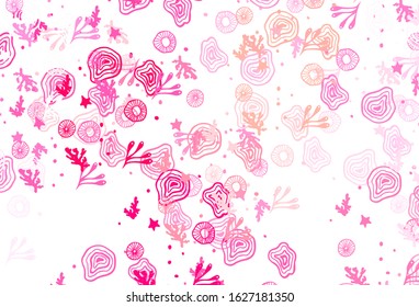 Light Red vector backdrop with memphis shapes. Modern abstract illustration with colorful random forms. Elegant design for wallpapers.