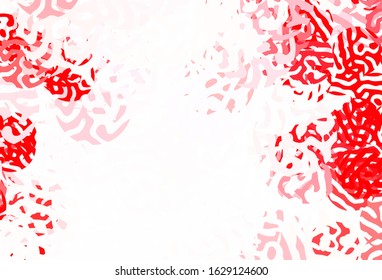 Light Red vector backdrop with memphis shapes. Simple colorful illustration with abstract gradient shapes. Modern design for your business card.