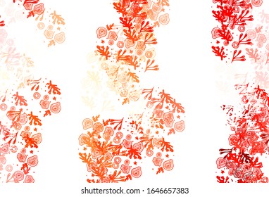 Fondo vectorial rojo claro con formas memphis. Coloridas formas caóticas con degradado de estilo moderno. Diseño moderno para su tarjeta de visita.