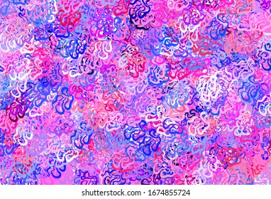 Light Red vector backdrop with memphis shapes. Modern abstract illustration with colorful random forms. Background for a cell phone.