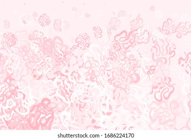 Light Red vector backdrop with memphis shapes. Colorful chaotic forms with gradient in modern style. Background for a cell phone.