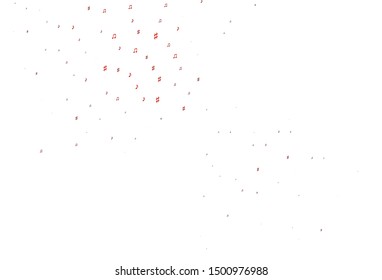 Light Red vector backdrop with music notes. Modern abstract illustration with melody keys. Pattern for festival leaflets.