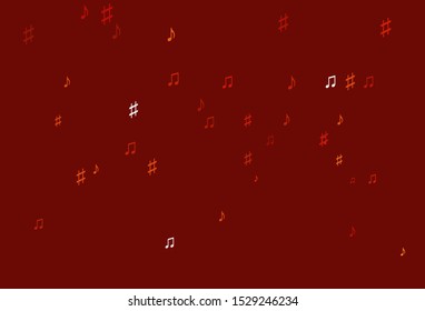Light Red vector backdrop with music notes. Isolated colorful music keys on abstract background. Pattern for websites of musitians.