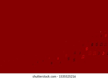 Light Red vector backdrop with music notes. Decorative design in abstract style with music shapes. Pattern for school ad, booklets.