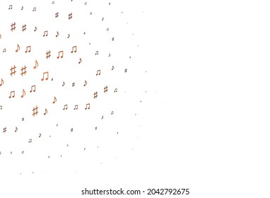 Fondo vectorial rojo claro con notas musicales. Diseño decorativo de estilo abstracto con formas musicales. Patrón de los folletos del festival.
