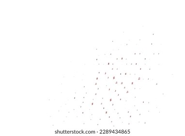 Light Red vector backdrop with music notes. Decorative design in abstract style with music shapes. Pattern for festival leaflets.