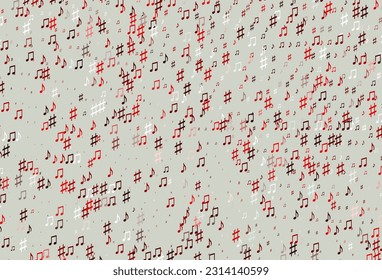 Light Red vector backdrop with music notes. Isolated colorful music keys on abstract background. Pattern for festival leaflets.