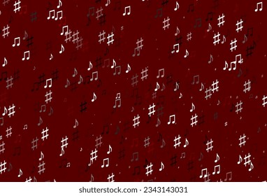 Light Red vector backdrop with music notes. Modern abstract illustration with melody keys. Modern design for wallpapers.