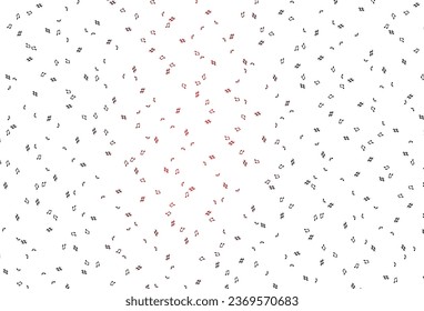 Fondo vectorial rojo claro con notas musicales. Claves de música coloridas aisladas sobre fondo abstracto. Patrón de anuncios escolares, folletos.