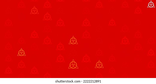 Light Red vector backdrop with mystery symbols. Retro design in abstract style with witchcraft forms. Best design halloween events.