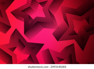 Light Red vector backdrop with small and big stars. Decorative shining illustration with stars on abstract template. Best design for your ad, poster, banner.