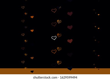 Light Red vector backdrop with sweet hearts. Shining illustration with hearts on abstract template. Design for celebrating of Valentine Day.