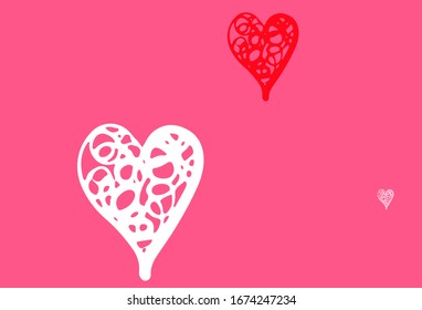 Light Red vector backdrop with sweet hearts. Beautiful celebration style hearts on abstract illustration. Template for Valentine's greeting postcards.