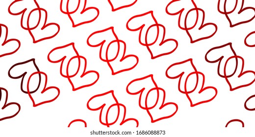 Light Red vector backdrop with sweet hearts. Hearts on blurred abstract background with colorful gradient. Design for your business advert of anniversary.